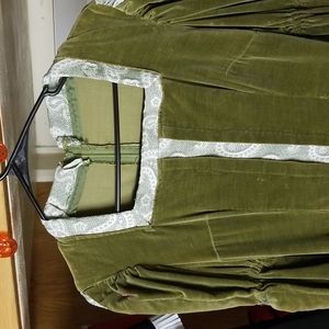 Handmade green costume dress M zipper back